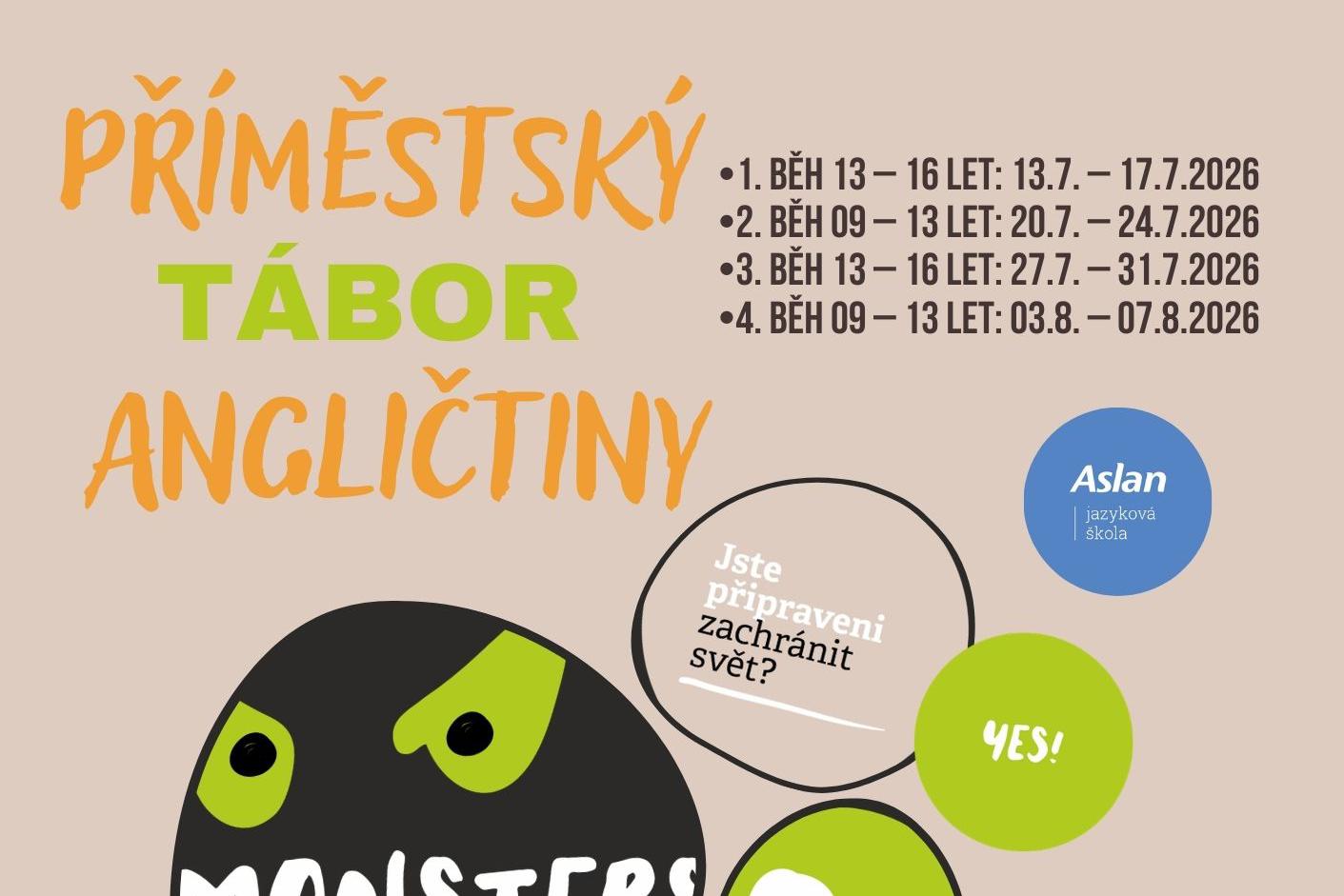 Příměstský tábor angličtiny Monsters United