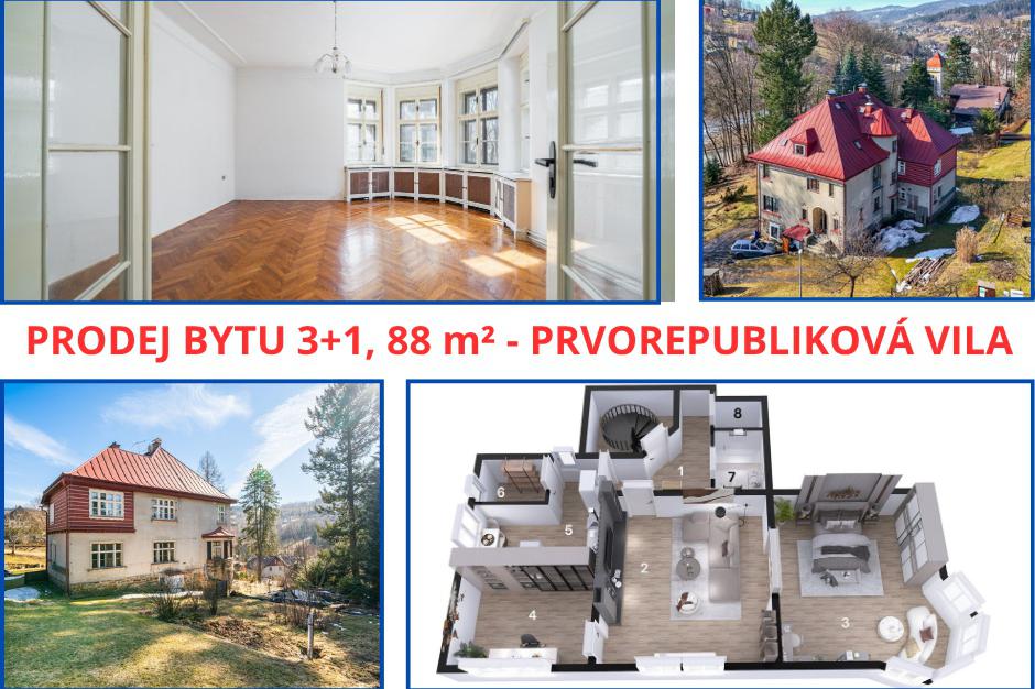 PRODEJ BYTU 3+1 V PRVOREPUBLIKOVÉ VILE