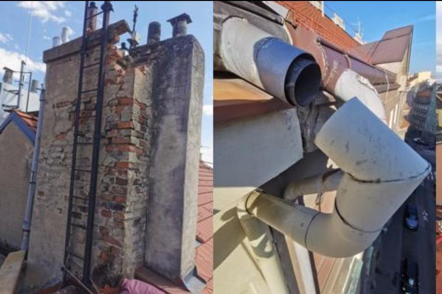 Havarijní zásahy na střechách, římsách a fasádách