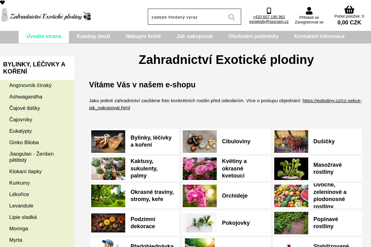 Zahradnictví Exotické plodiny