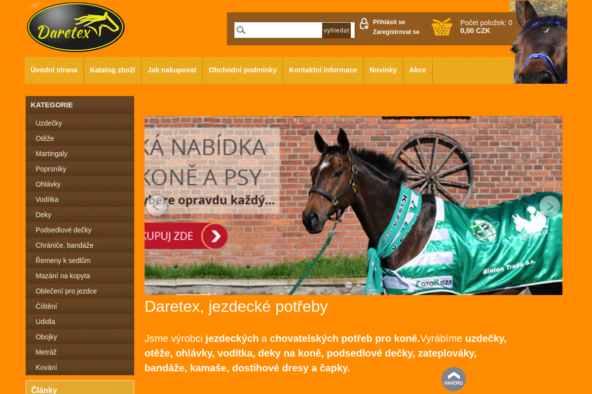 DARETEX, jezdecké potřeby
