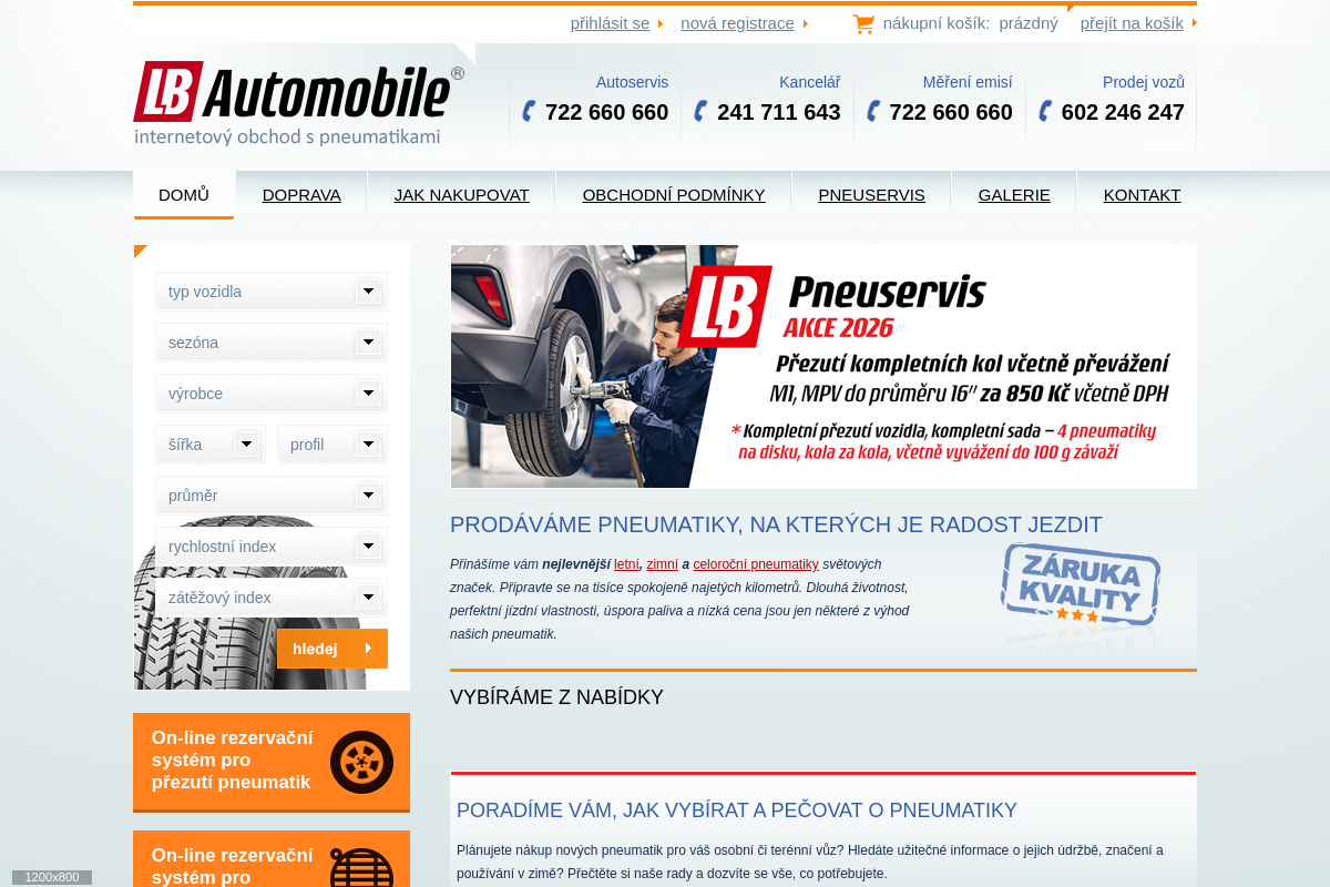 LBpneu.cz PRODEJ PNEUMATIK - PNEUSERVIS