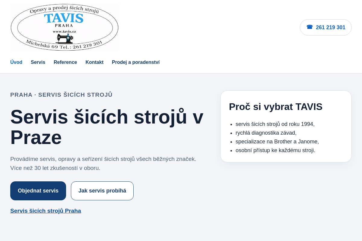 TAVIS - opravy a prodej šicích strojů