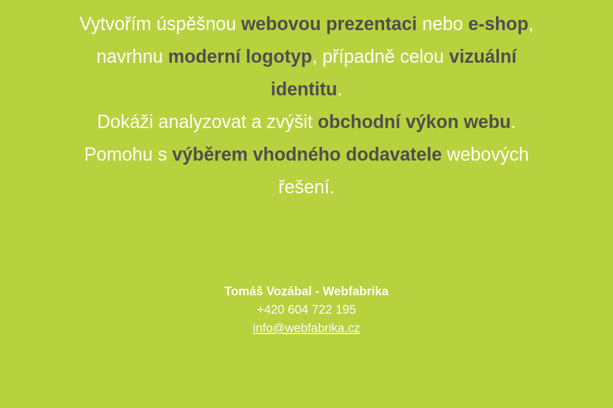 Tomáš Vozábal - Webfabrika