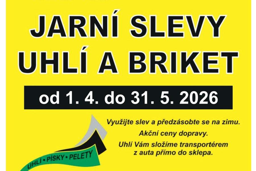 Jarní slevy slevy uhlí a briket