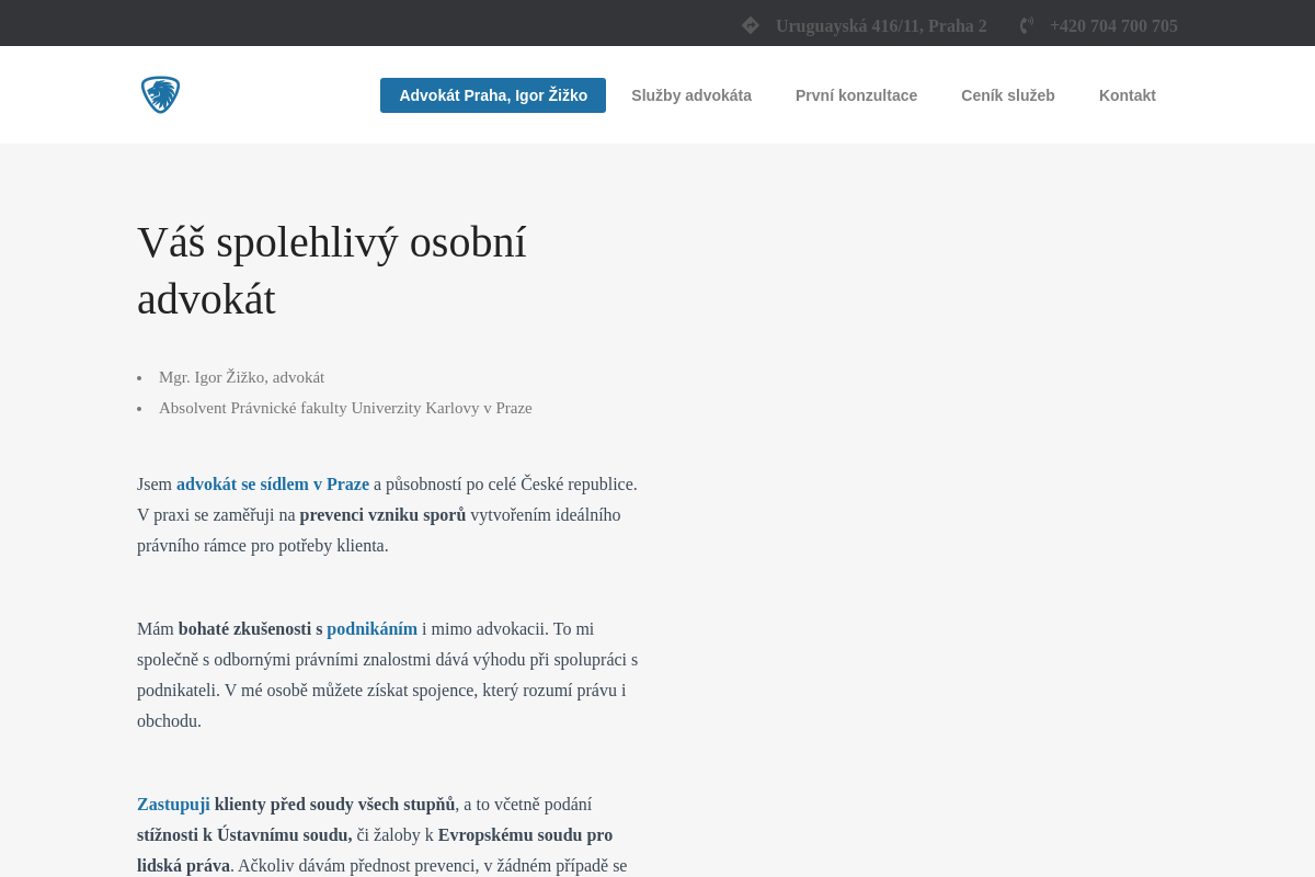 Mgr. Igor Žižko, advokát