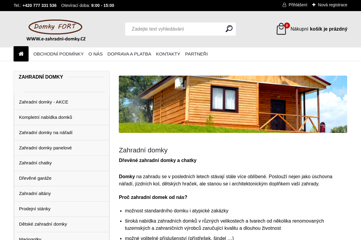 Zahradní domky FORT