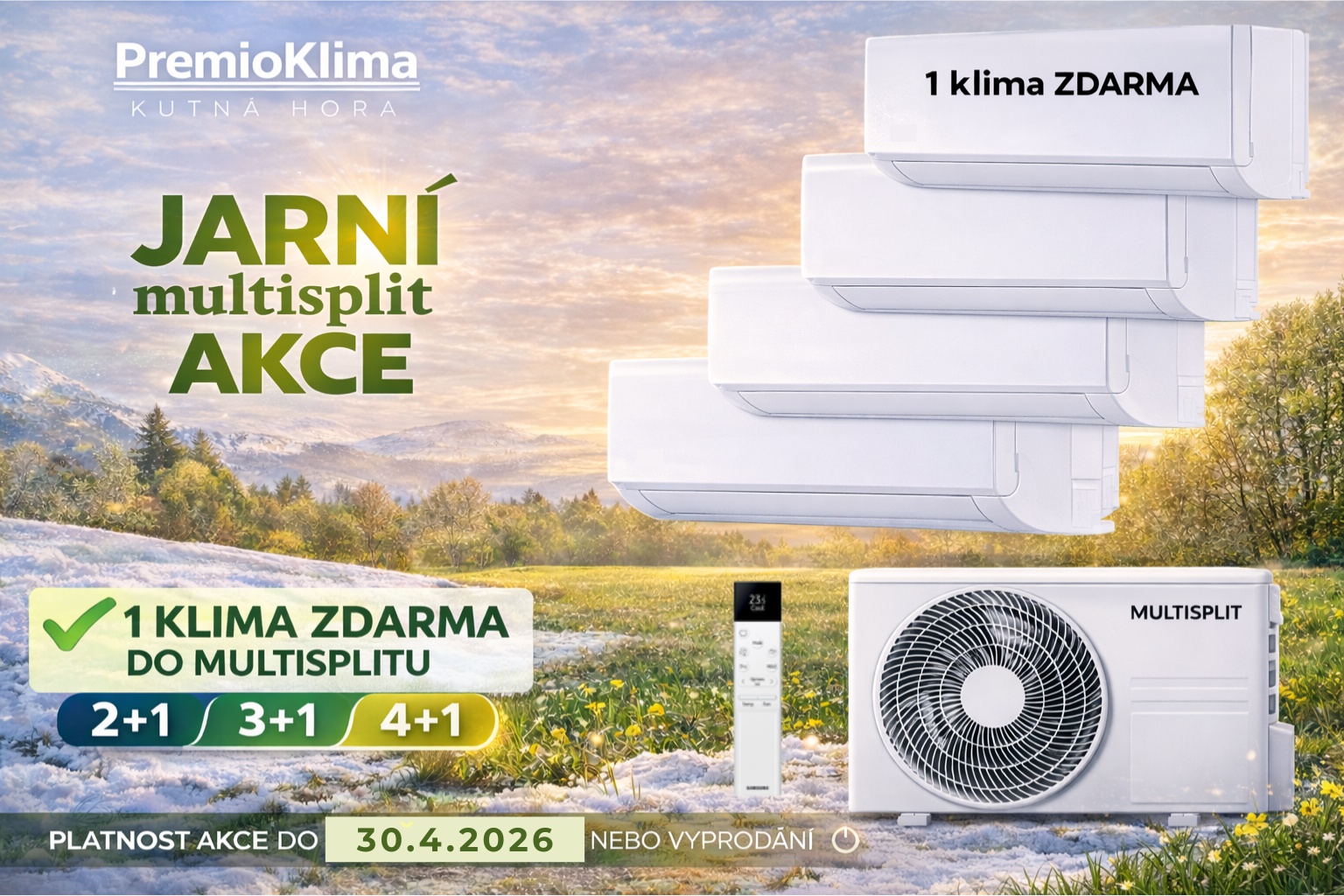 1 klima zdarma k multisplitu do 30.4.2026