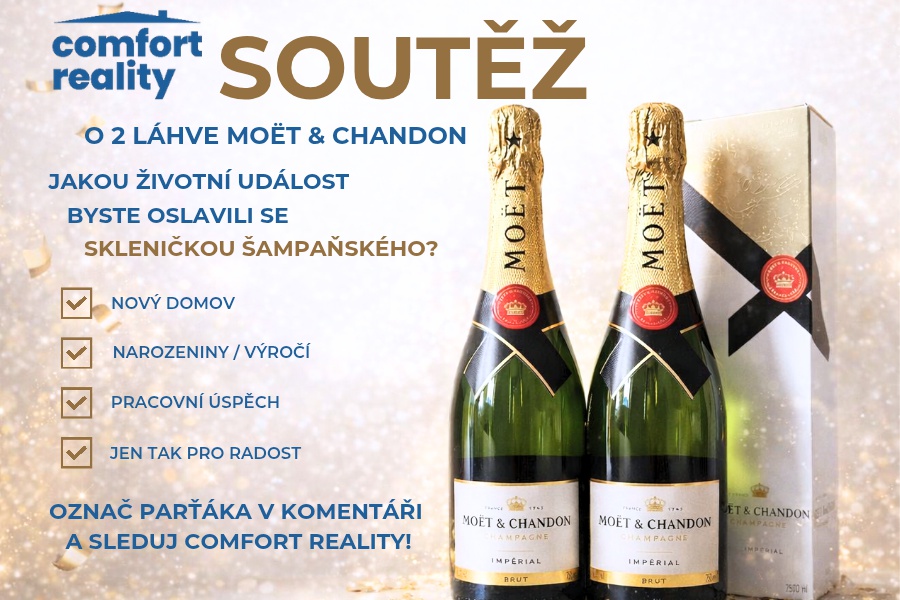 Soutěž o 2 LÁHVE MOËT & CHANDON s Comfort reality