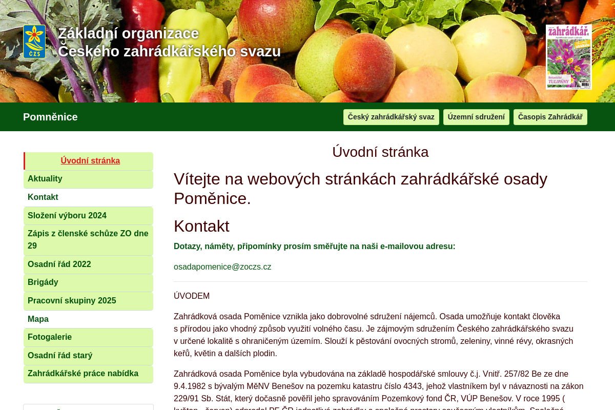 Zahrádková osada Poměnice foto 1