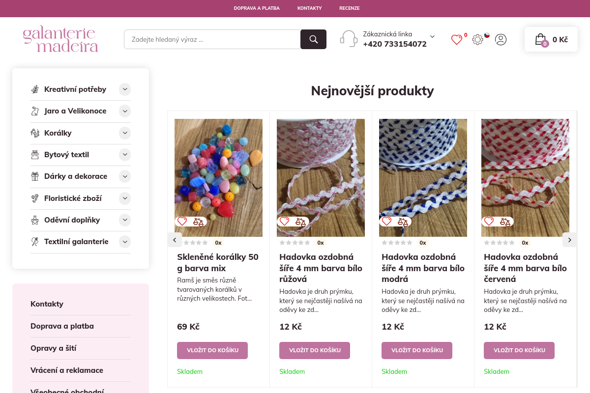 Textilní galanterie-madeira