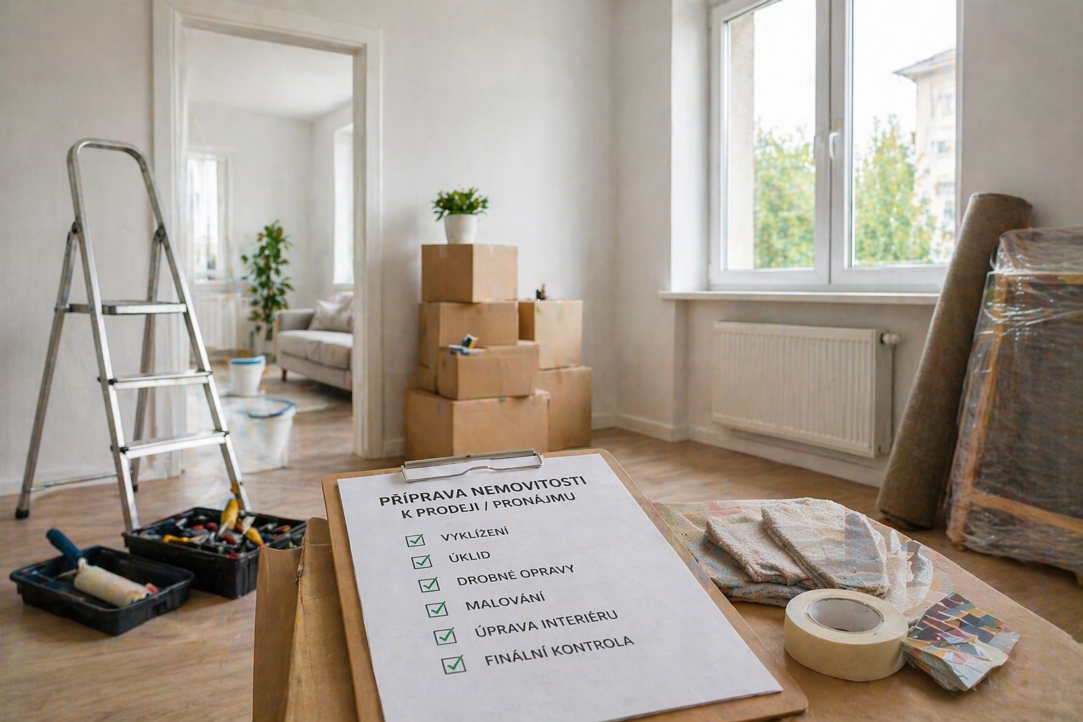 Příprava nemovitosti k prodeji nebo pronájmu