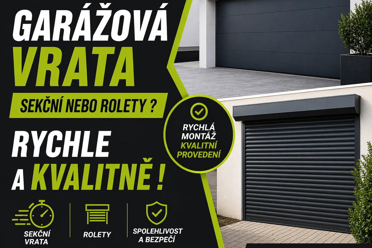 Garážová vrata sekční i roletová