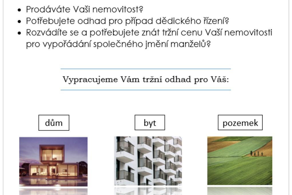 Potřebujete odhad Vaší nemovitosti?