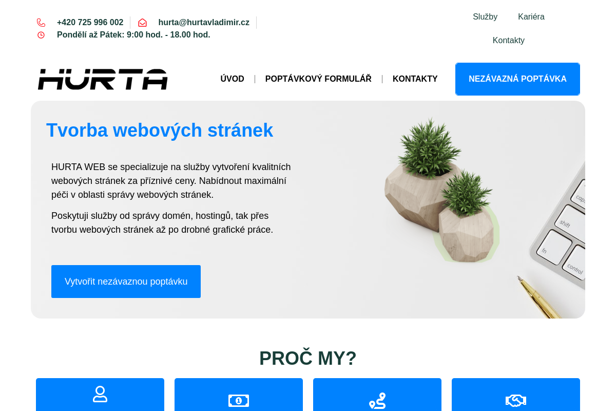 Tvorba webových stránek U zahradnictví