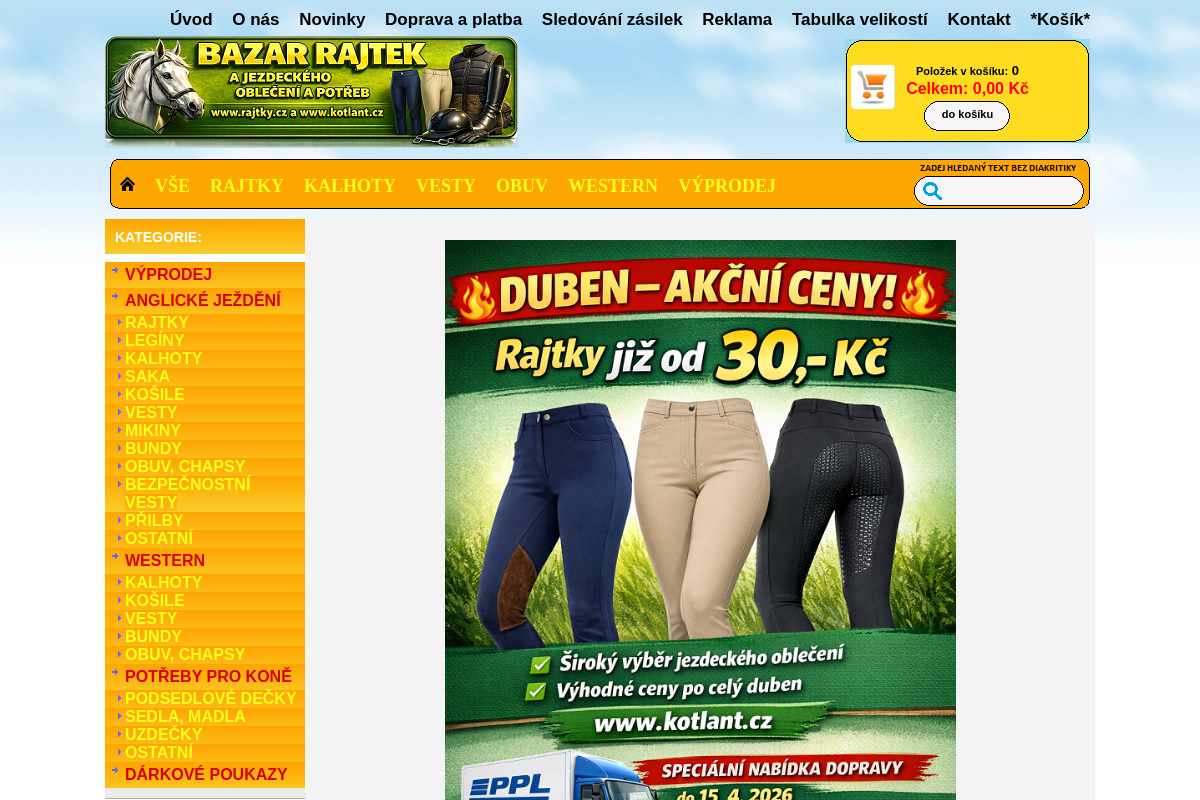 Jezdecké potřeby - Kotlant.cz