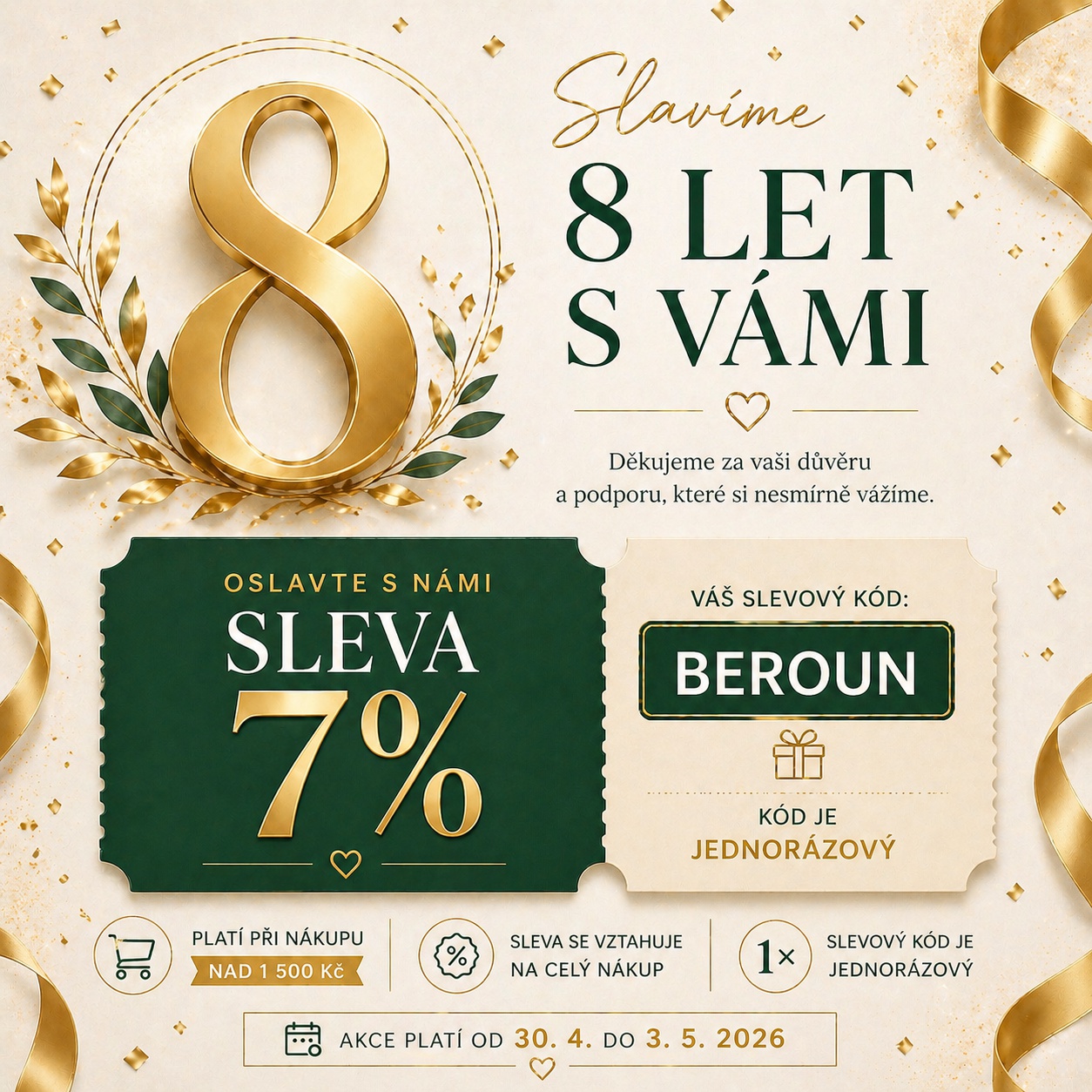 ✨ Oslavujeme 8 let s vámi ✨