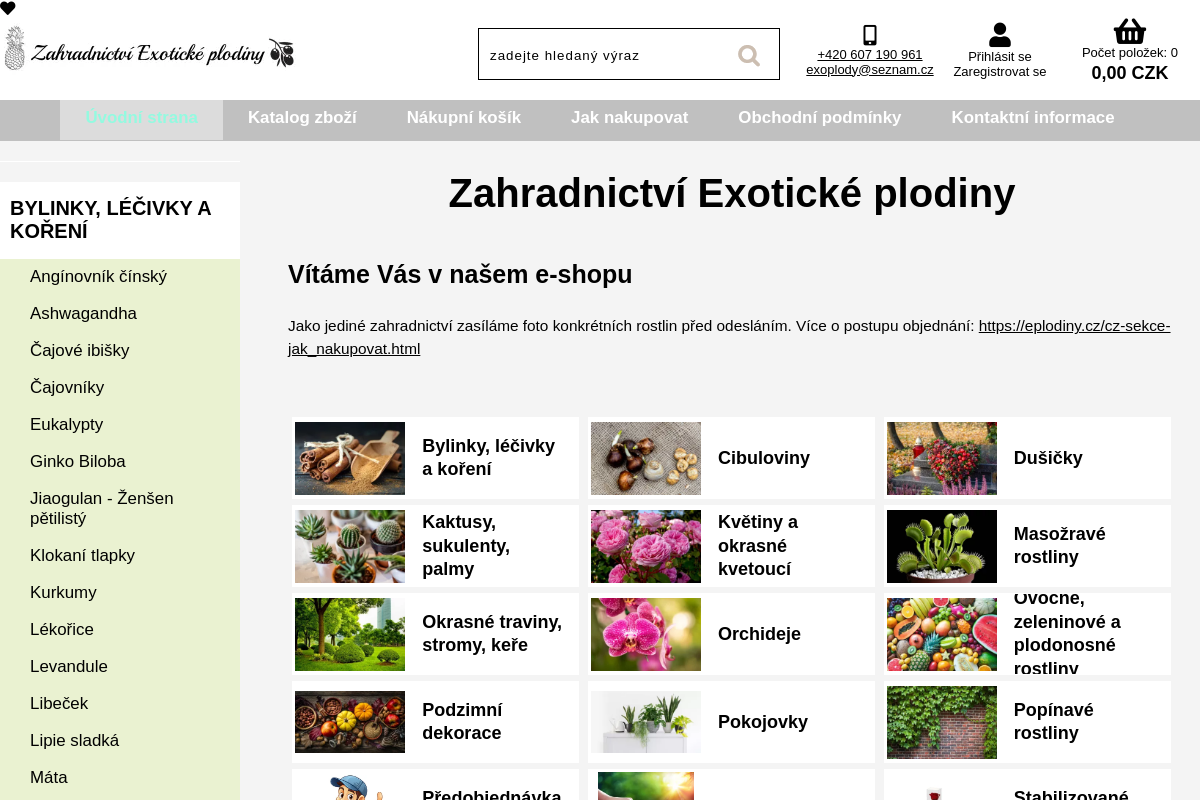 Zahradnictví Exotické plodiny