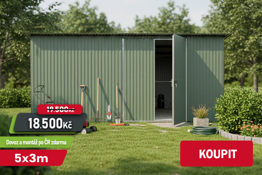 Plechová garáž, sklad 5x3m