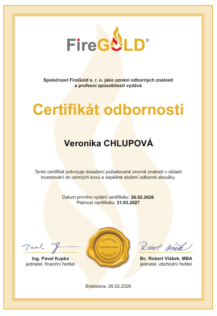 Investice do zlata Veronika Chlupová, DiS. foto 2