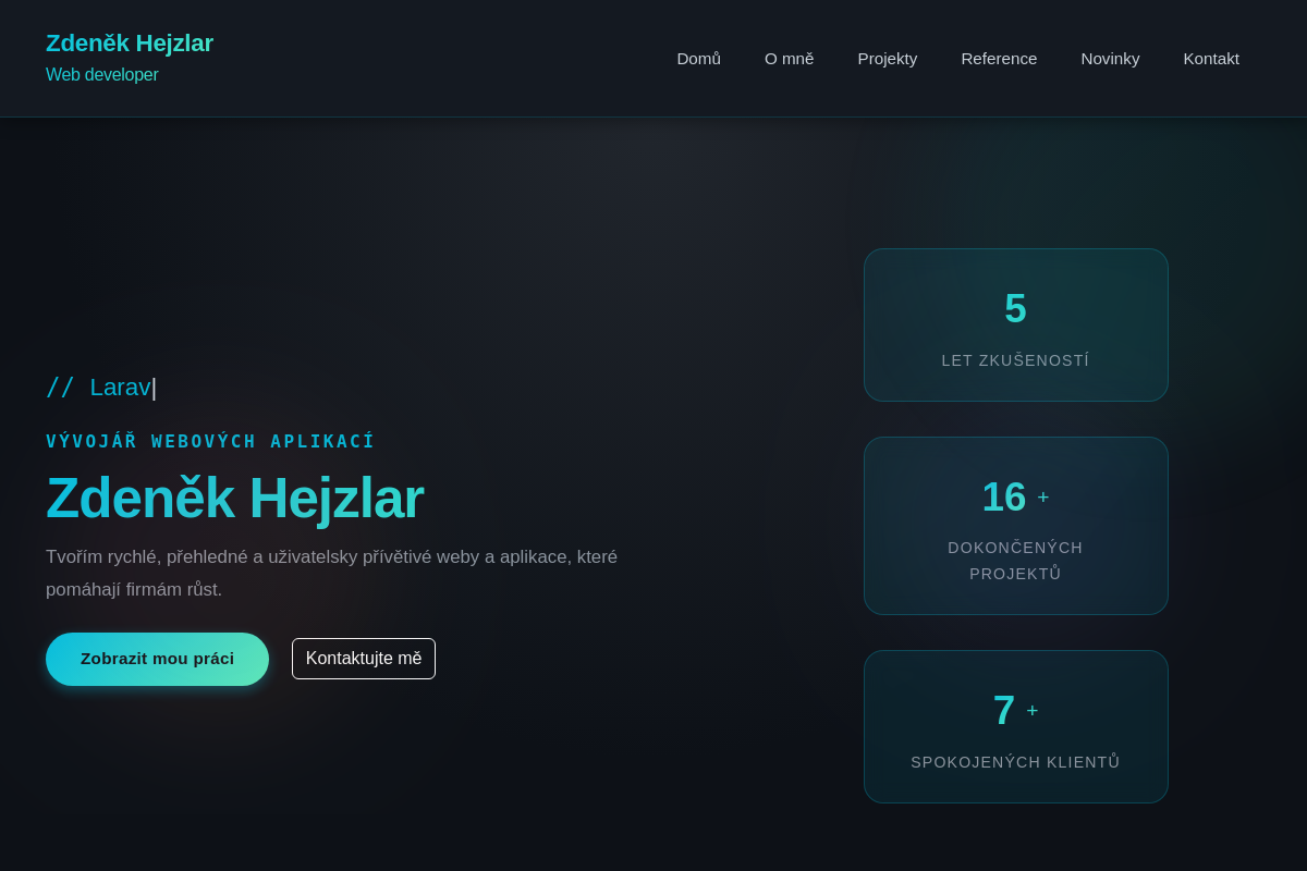 Web developer Zdeněk Hejzlar