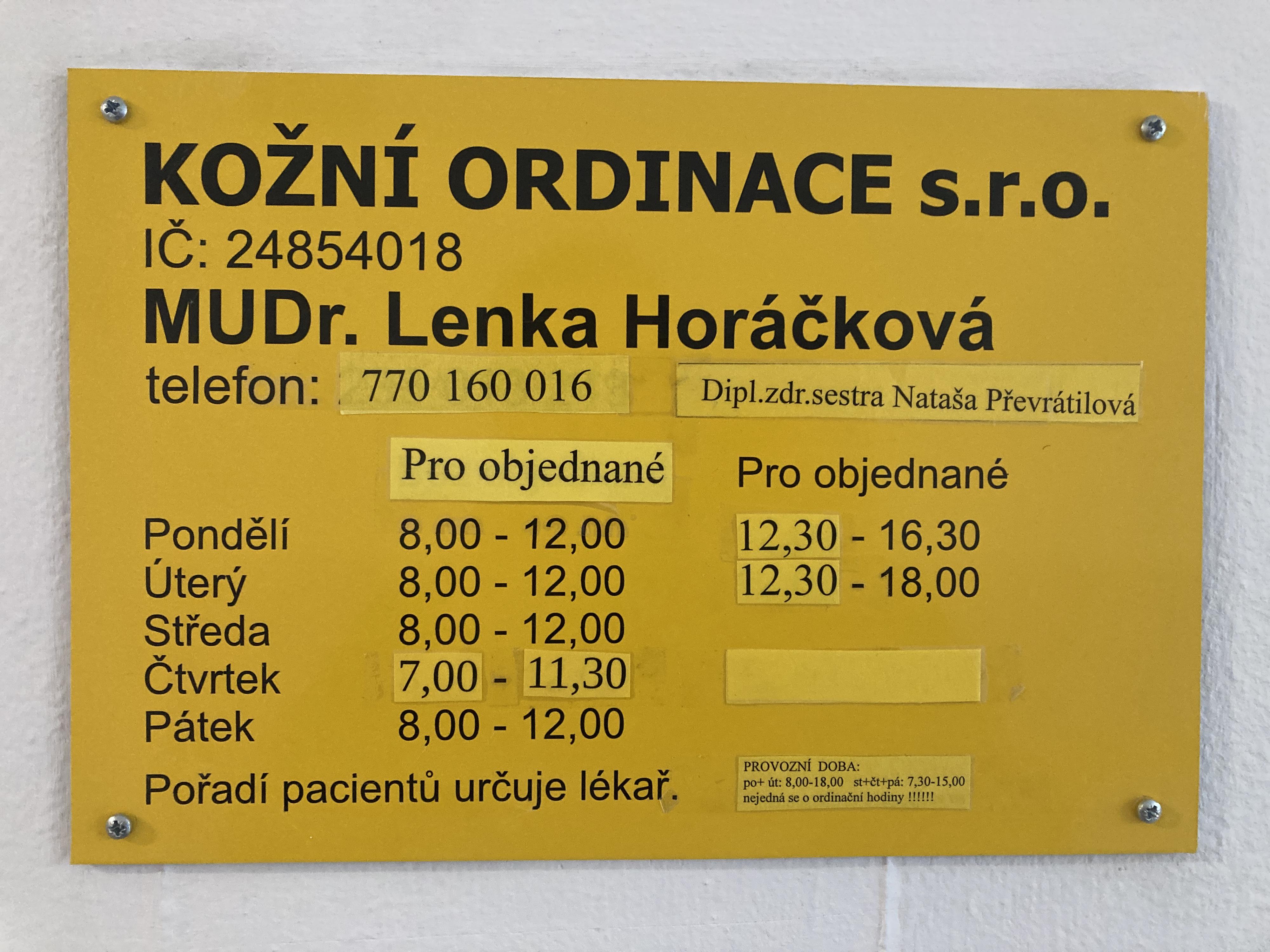 MUDr. Lenka Horáčková foto 2
