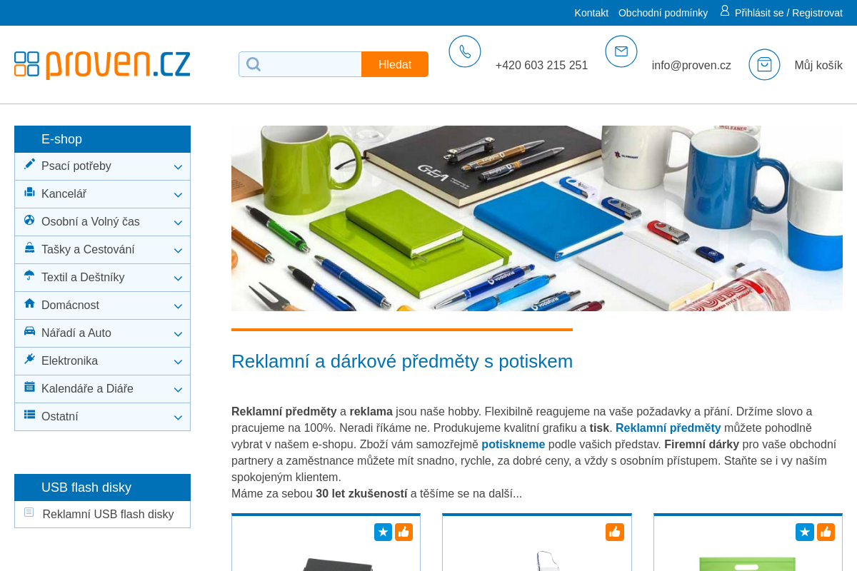 Proven.cz - reklamní předměty