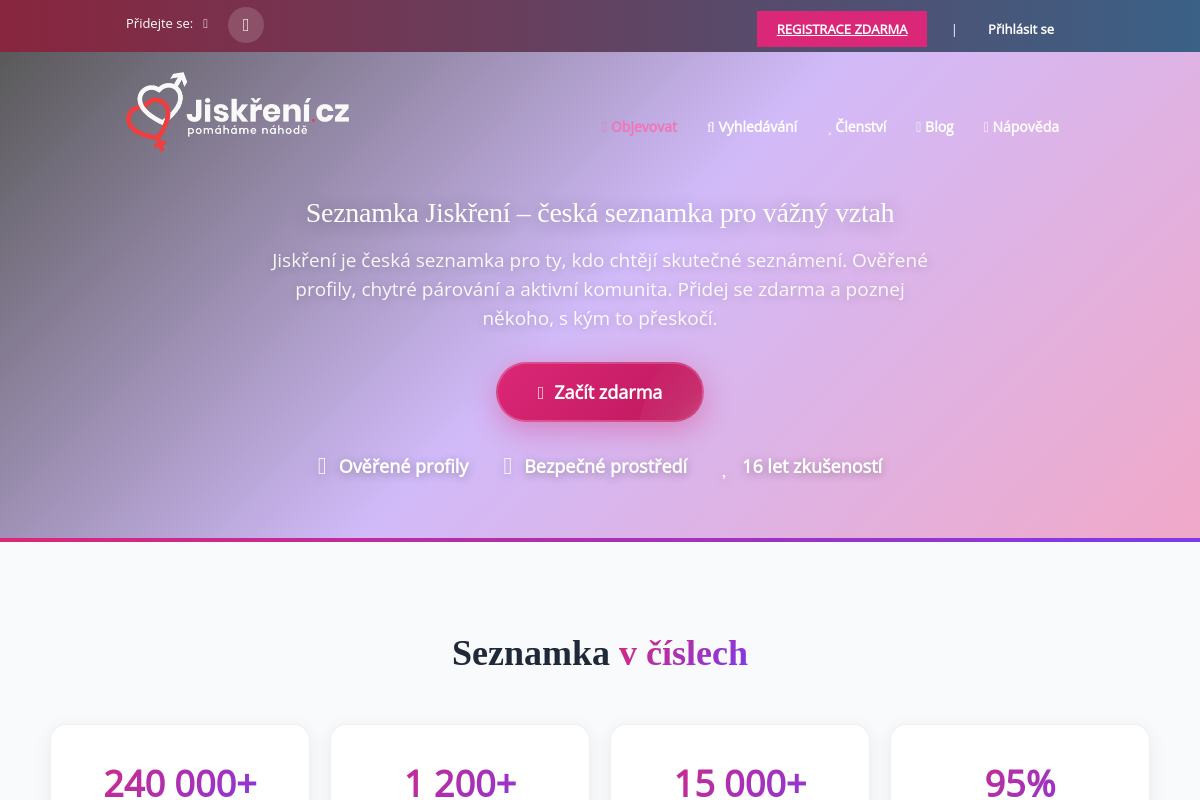 Seznamka Jiskření.cz