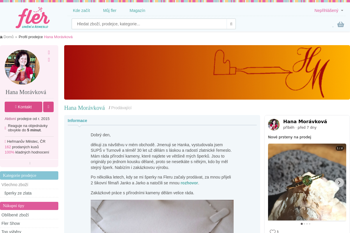 Zlatnictví a rytectví kovů Hana Morávková