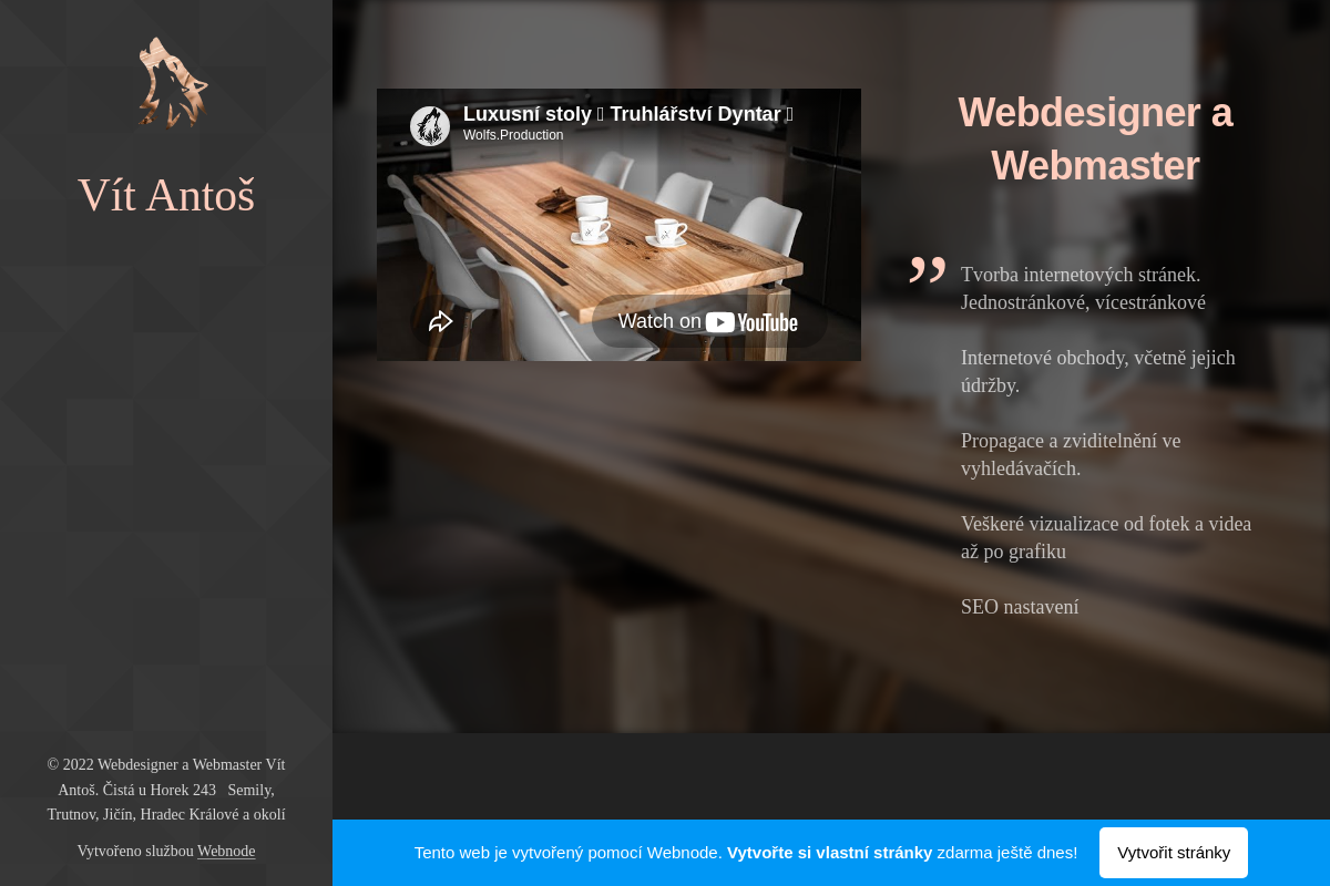 Tvorba webu - Webdesigner Vít Antoš