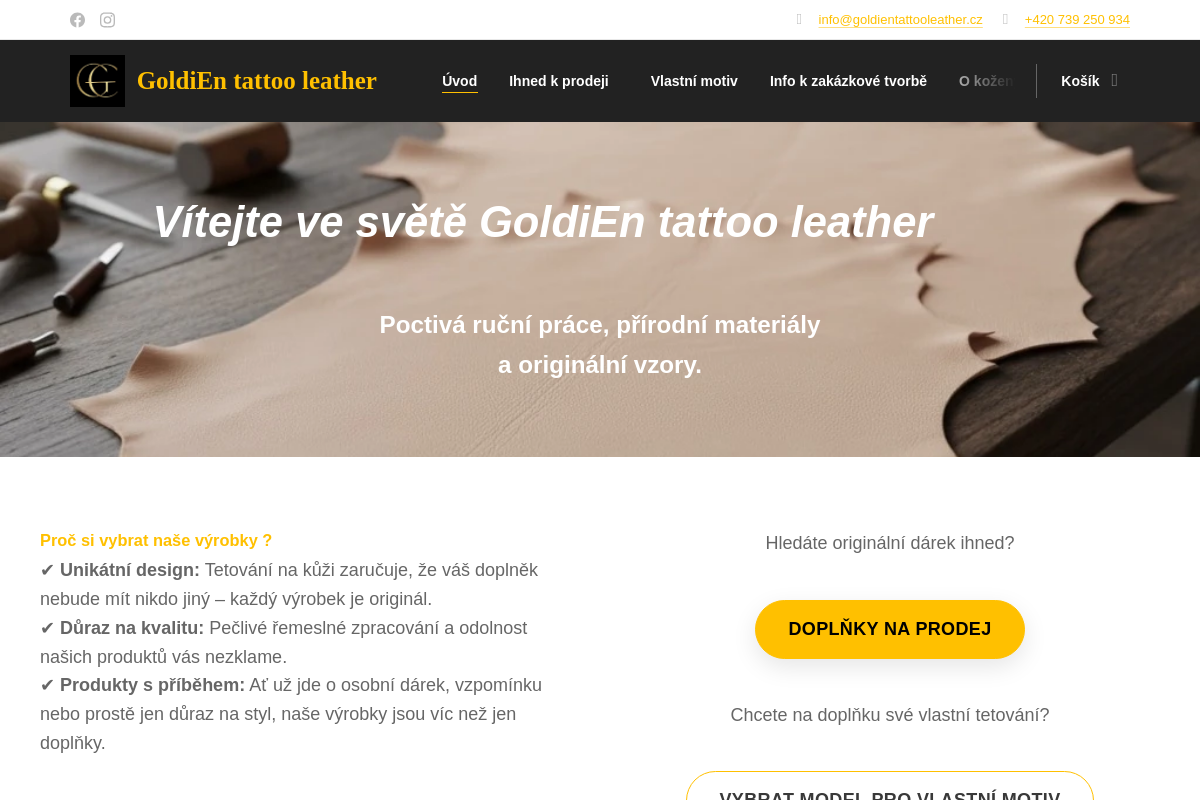 GoldiEn tattoo leather