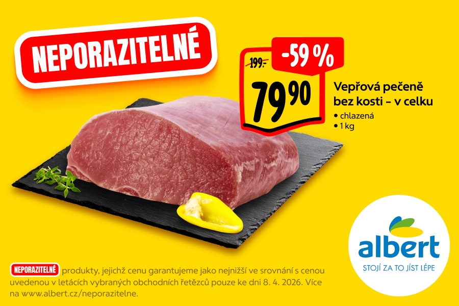 Vepřová pečeně bez kosti – v celku