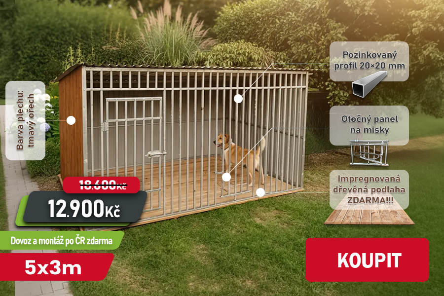 Kotec pro psa 3x2m - imitaci dřeva