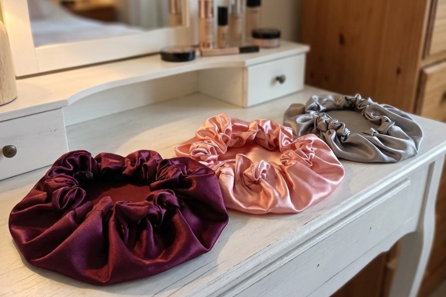 Saténová čepice na spaní – česká ruční výroba