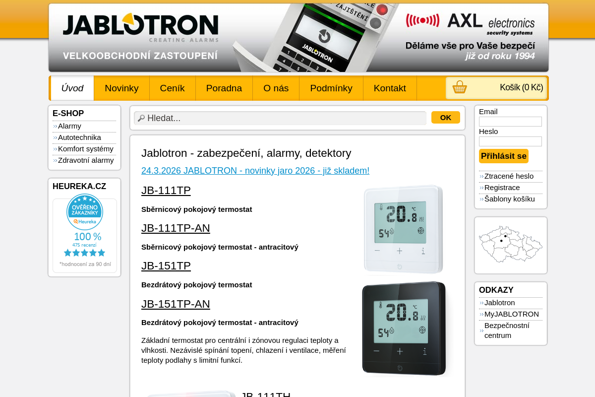 AXL electronics - velkoobchodní zastoupení JABLOTRON