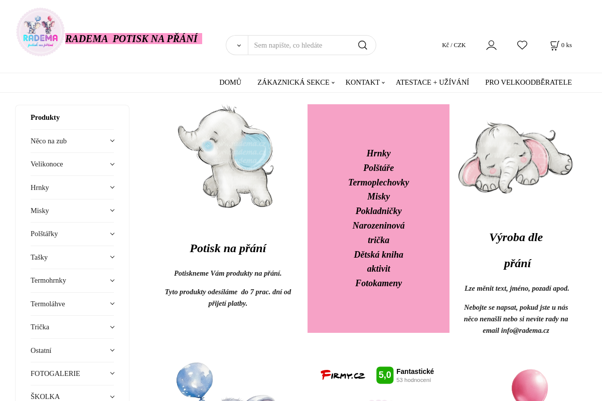 Radema potisk na přání