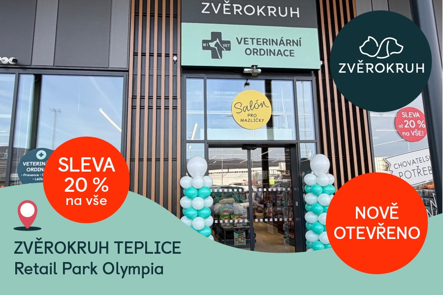 SLEVA 20 % v nové prodejně ZVĚROKRUH Teplice!