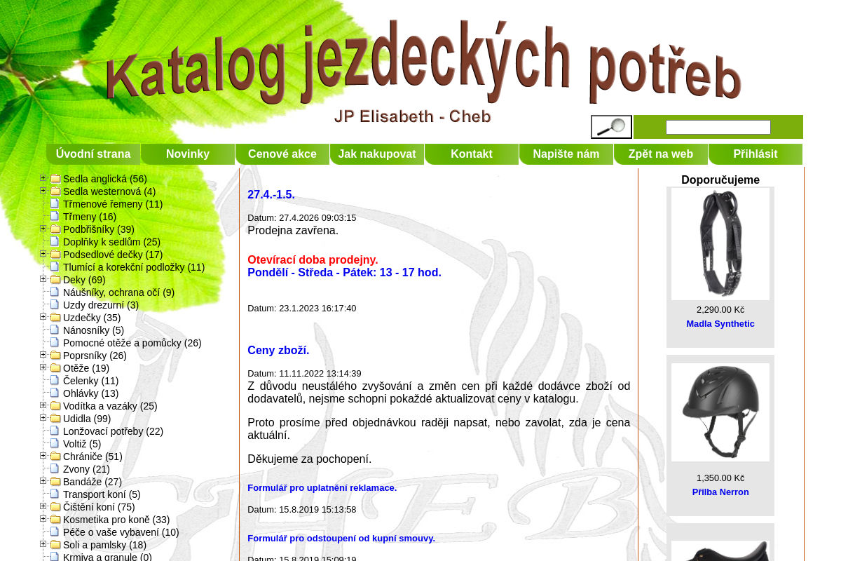 JEZDECKÉ POTŘEBY ELISABETH