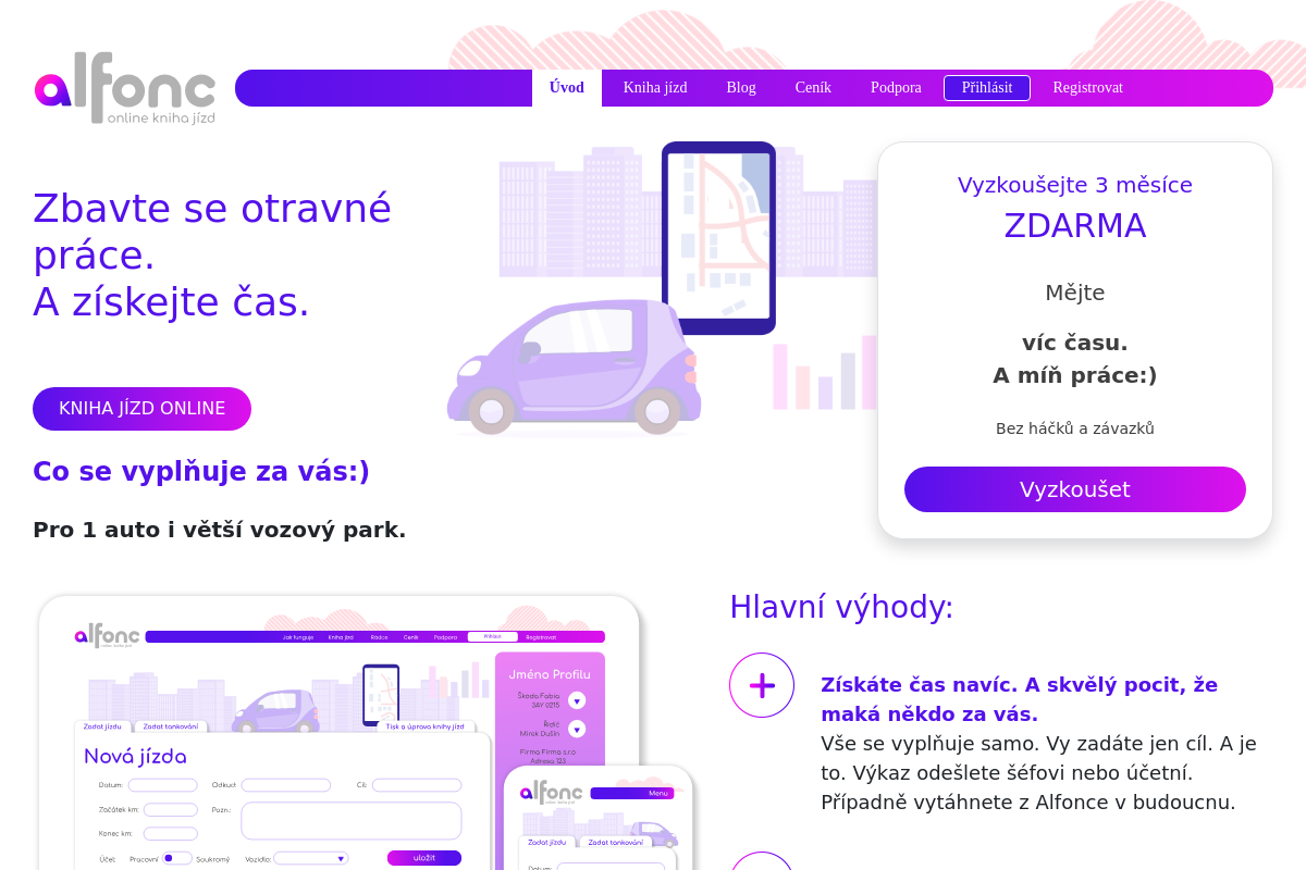 Alfonc.cz - online kniha jízd