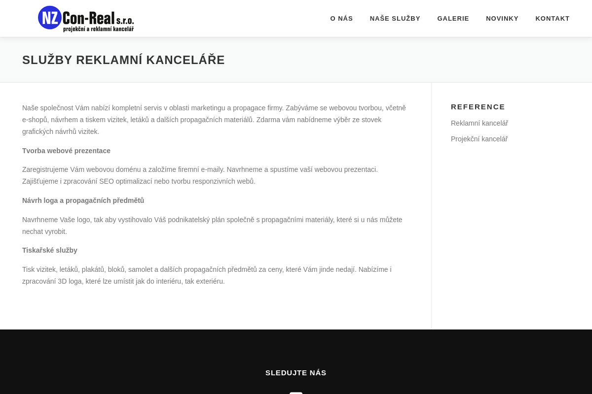 Webové stránky - NZ Con-Real