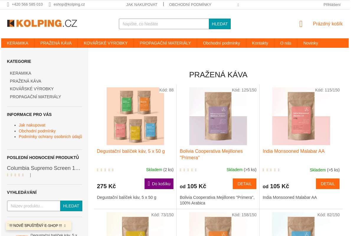 Pražírna kávy TK Sejřek – prodej a eshop kávy