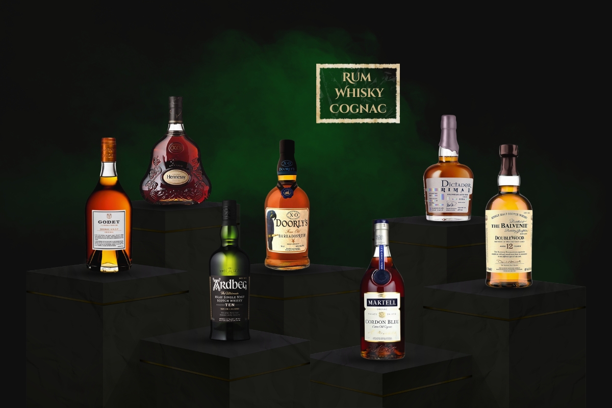 Prémiové destiláty – rum, whisky, cognac skladem