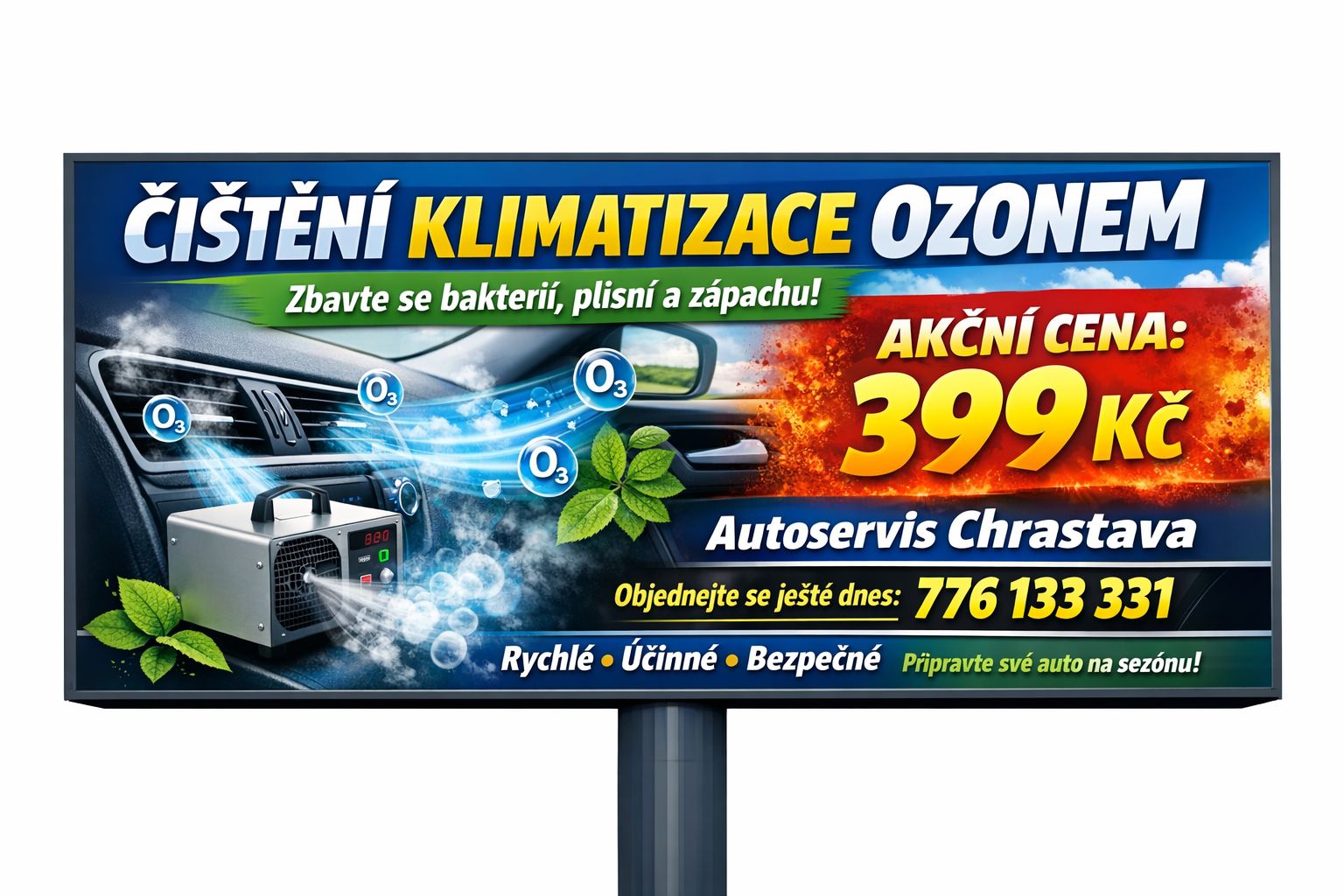 SEZONÍ  DEZINFEKCE KLIMATIZACE OZONEM