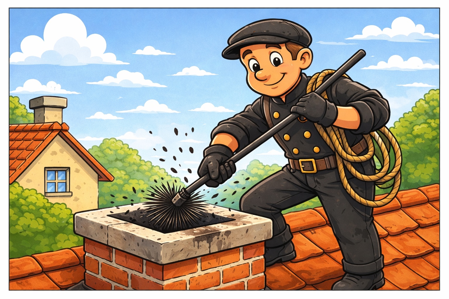 Čištění komínu se zprávou od 400 Kč