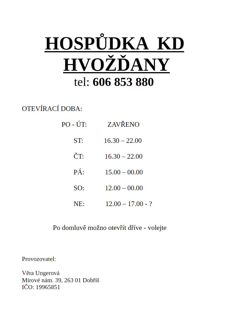 Hospůdka KD Hvožďany foto 4