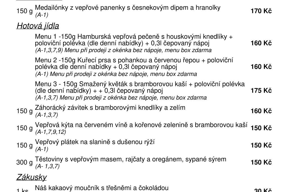 Jídelní nabídka  21.4. 2026