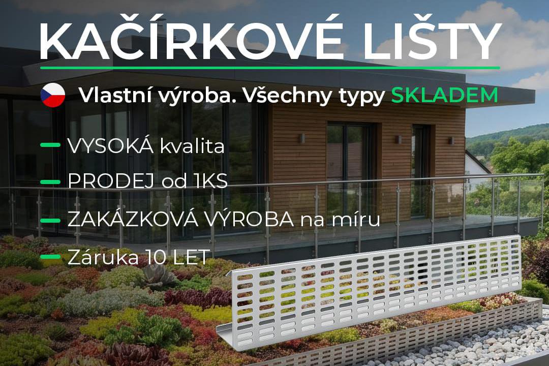Kačírkové lišty pro ploché střechy - cena za 2mb