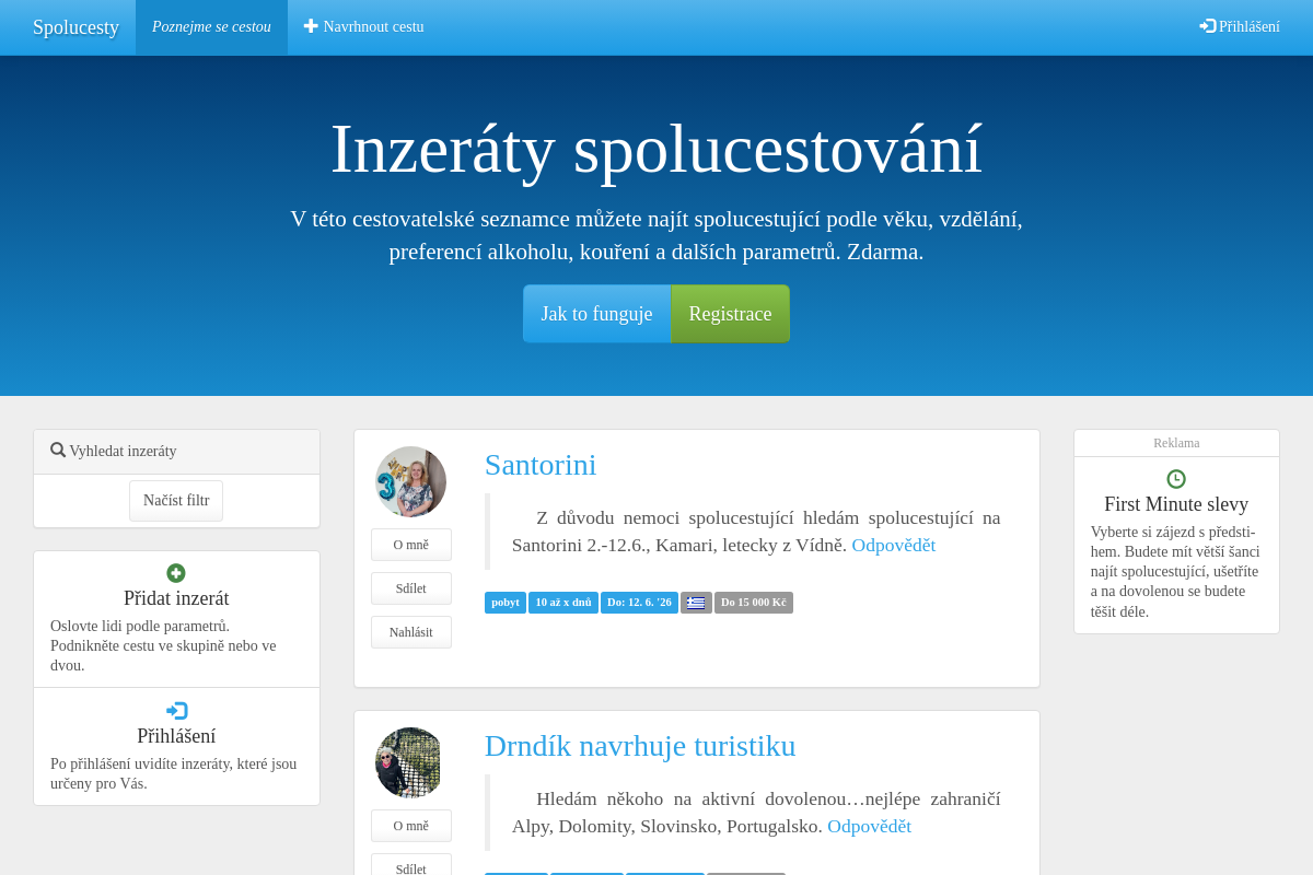 Cestovatelská seznamka u hřiště