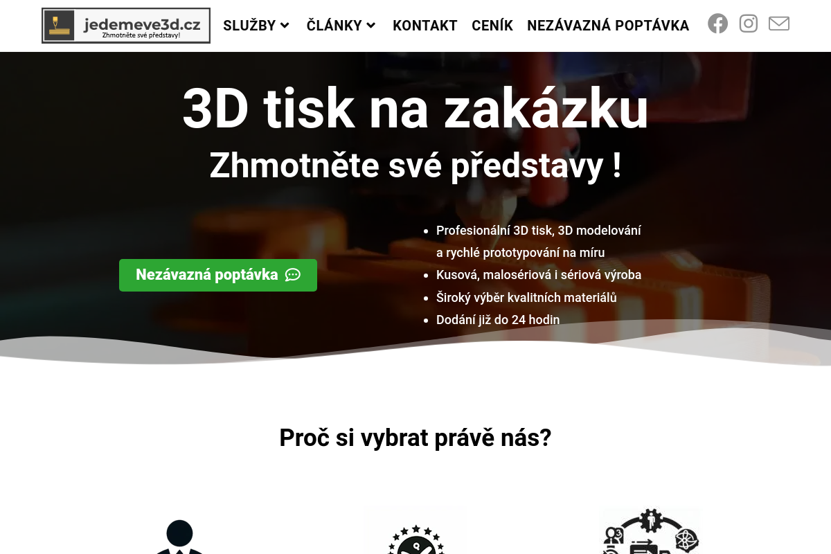 jedemeve3d.cz - Zakázkový 3D tisk