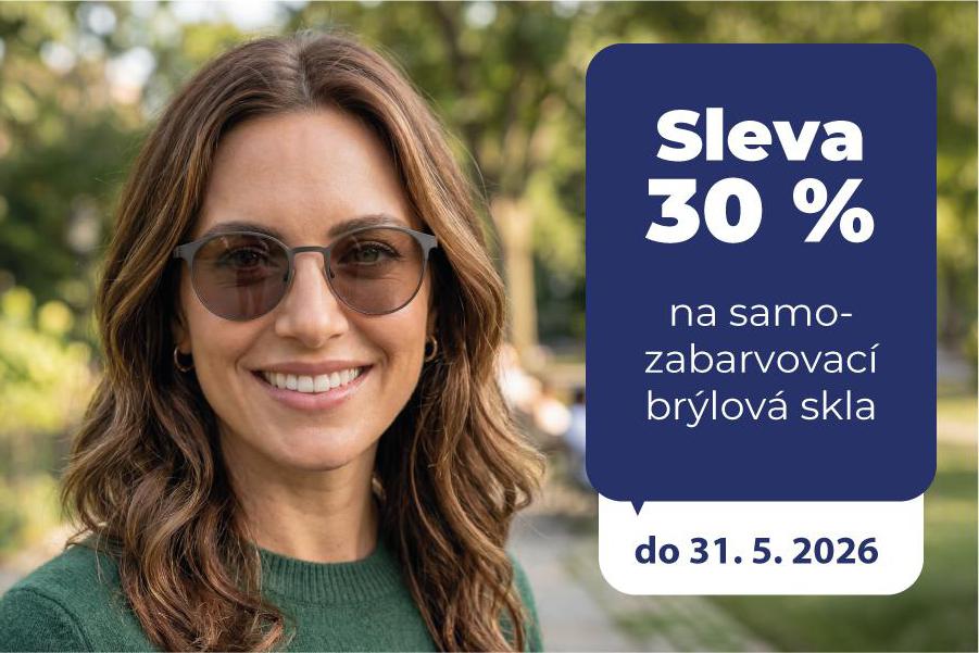 Sleva 30 % na samozabarvovací brýlová skla